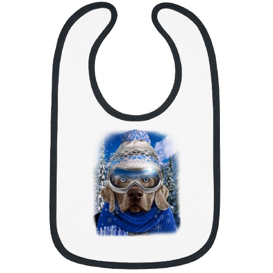 English Bulldog Pet Skiing Ski Weimaraner Dog in Winter Ski Snowboarding Sport Bibs