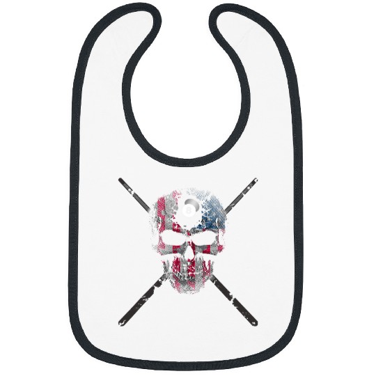 Sport Billiard Skull American Flag Skull Billiards Pool Player Bibs