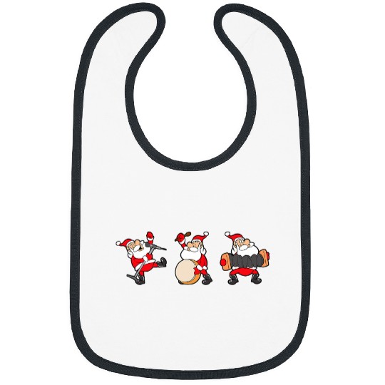 Funny Drummer Microphone Drum Accordion Christmas xmass Santa Claus Bibs