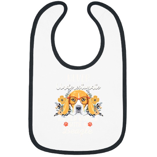Beagle Pet Womens Never Underestimate An Old Woman With A beagle Dog Lover 43 Bibs