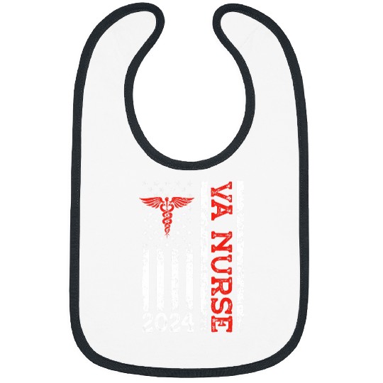 VA nurses Est 2024 American Flag Patriotic nurses Week 2024 Bibs