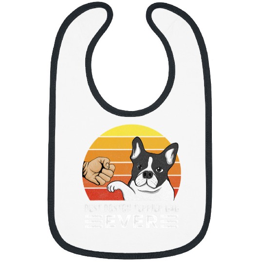 Boston Terrier Pet Retro bests Boston Terrier Dad Ever Gifts Vintage Bibs