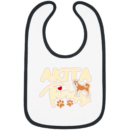 Akita Pet Cute Akita Is Therapy Dog Lover Mom Graphic Akita Inu Dog Bibs