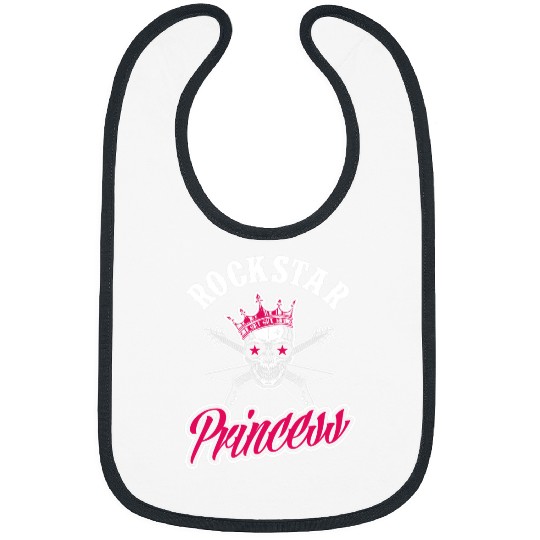 Funny Guitar Rockstar Princess Rock Music Girl Rock Band Guitar Player Guitarist Bibs