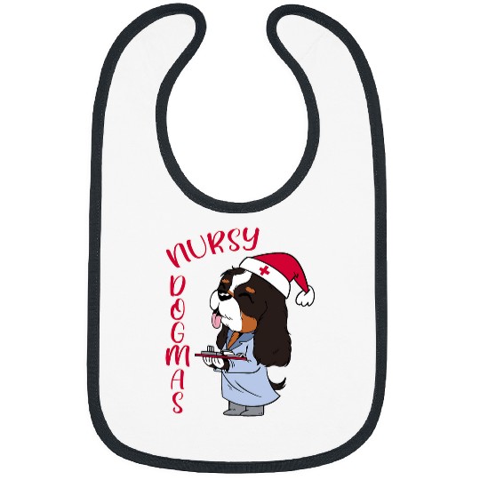 Cavalier Pet Merry Christmas Cavalier Spaniel Dog Groomer Bibs