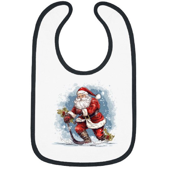Sport Hockey Santa Claus Christmas Hockey Xmas Bibs
