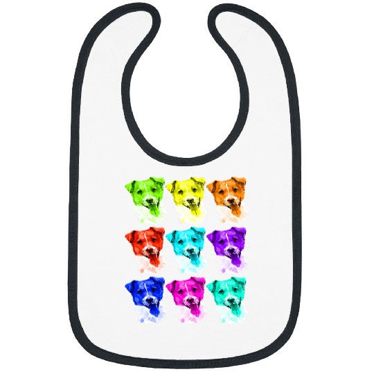 Jack Russell Pet Dog Lovers Gift Colorful Art Puppy Bibs