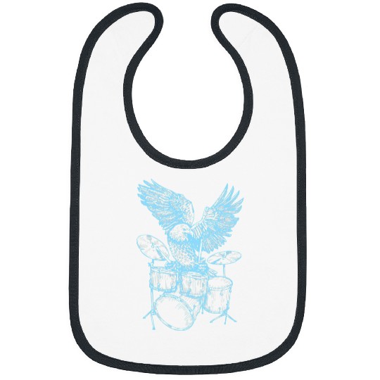 Funny Drummer SEEMBO Eagle Playing Drums Musician Drummer Drumming Band Bibs