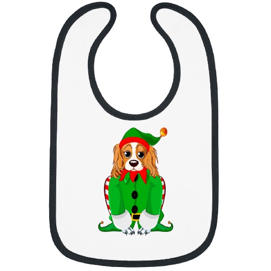 Cavalier King Charles Spaniel Pet Funny King Charles Spaniel In Elf Christmas Dog Tee Bibs