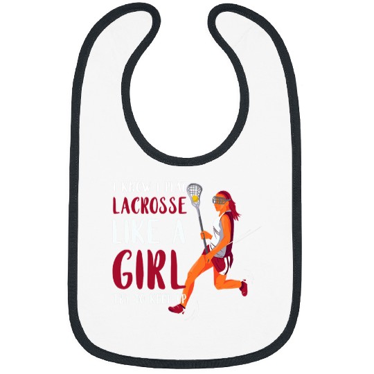 Sport Lacrosse Gift Play Like A Girl Lacrosse Player Stick Bibs
