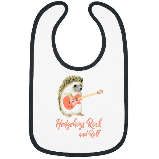 Funny Guitar Hedgehog Gift Funny Hedgehogs Hedgehogs Rock and Roll Hedgehogs with Guitarist Bibs
