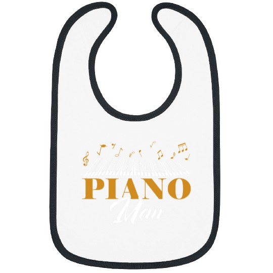 Funny Piano Music Mens Keyboard Piano Player Piano Man Bibs