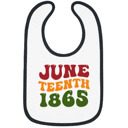 Juneteenth 1865 Black American Freedom History Wavy Groovy Bibs