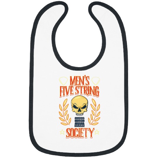Funny Guitar Mens Five String Society For 5 String Bass Guitar Player vintages Guitarist Bibs