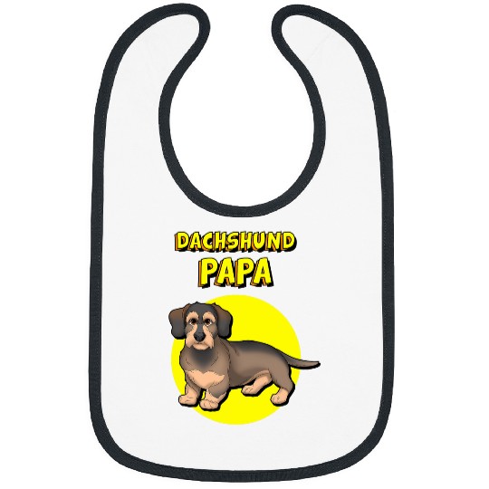 Dachshund Pet Papa Black Tan Wirehaired Dachshund Dog Father Bibs