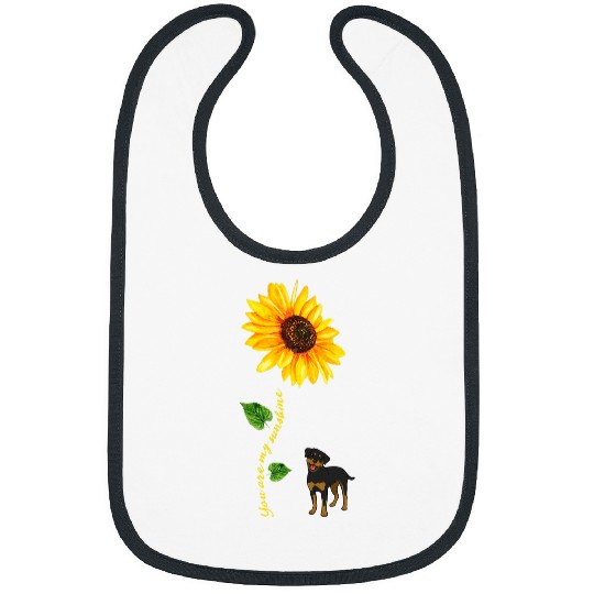 Coonhound Pet Black and Tan Coonhound You are My Sunshine Sunflower Bibs