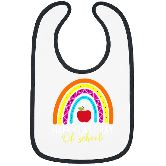 Happy Last Day of School Teacher Student Graduation Rainbow 18 Bibs