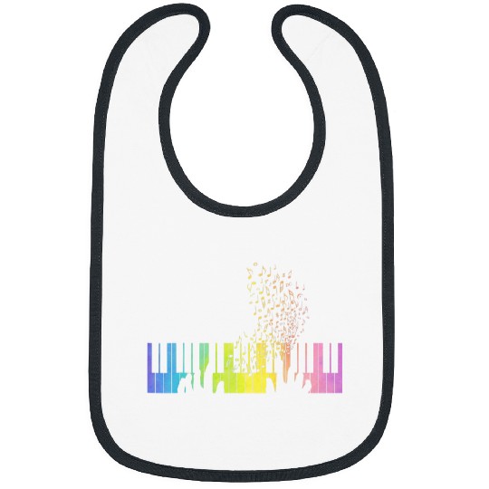 Funny Piano Music Keyboard Piano Colorful Rainbow Pianist Bibs