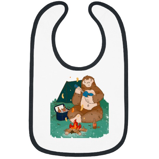 Funny Ukulele camping ukulele hiking lazy Bibs