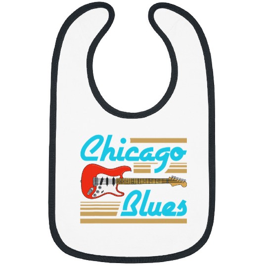 Funny Guitar Chicago Blues Cool Music Lover Blue Guitar Musician Player Guitarist Bibs