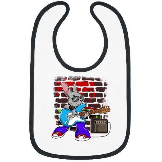 Guitarist Street Busking Guitar Player Hip Hop Bunny Rockstar Musician Guitar Bibs