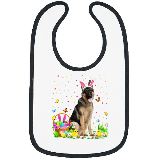 GSD Funny Easter Egg Hunting German Shepherd Dog Easter Sunday German Shepherd Dog Dog Bibs