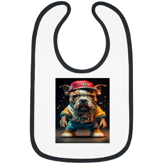 English Bulldog Pet Swagger Pup Unleash the Cool with Legit Bulldog Hip Hop Bibs