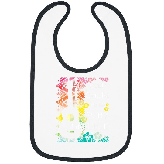 Funny Ukulele Keep Calm And Play Ukulele Ukulelist Music Lover Bibs