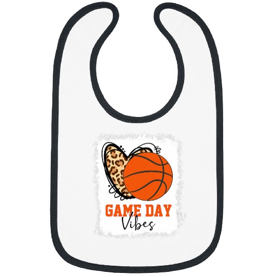 Sport Basketball Bleached Basketball Game Day Vibes Softball Mom Tie Dye Bibs