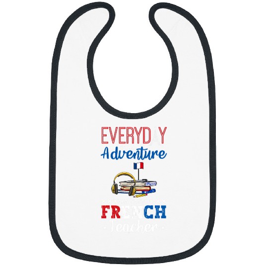 French Teacher France Flag Language Lesson Student 2 Bibs