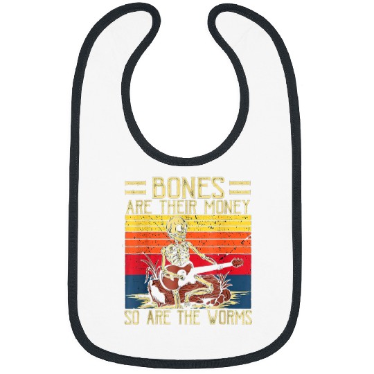Funny Guitar Bones Are Their Money Skeletons Playing Guitar vintages 1 Skull Bibs