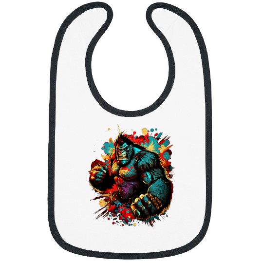 Boxer Pet Gorilla Boxer Splash Graffiti Graphic Bibs