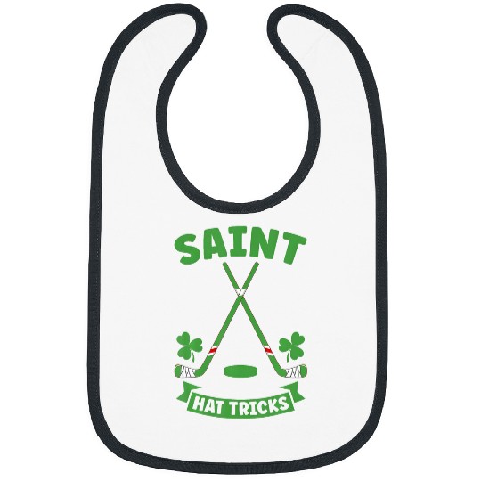 Sport Hockey Saint Hat Tricks Hockey St Patricks Day Shamrocks Kids Boys 1 Bibs