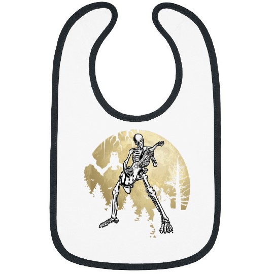 Funny Guitar Guitarist Skeletons Playing Guitar Music Halloween 3 Bibs