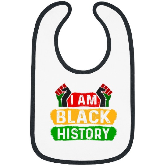 I Am Black History Juneteenth Power Fist African American Bibs