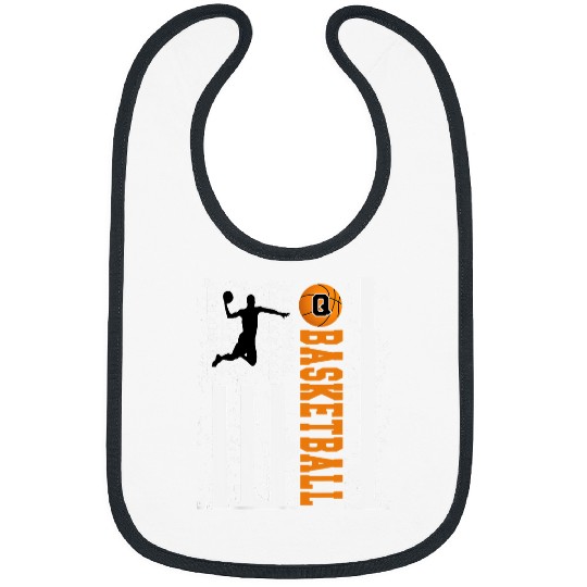 Funny Basketball Q Letter Basketball Jersey Tee Monogram USA Flag Bibs