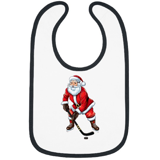 Sport Hockey Santa Ice Hockey Christmas xmass Pajama Boys Girls Kids Bibs