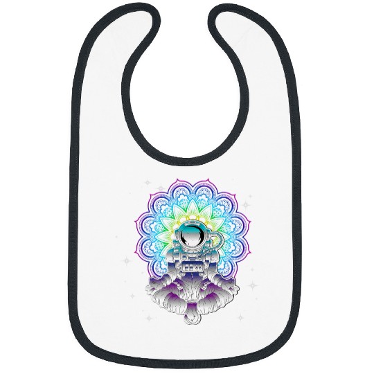 Namaste Yoga Astronaut Mandala Zen Meditation Lotus Pose Meditation Bibs