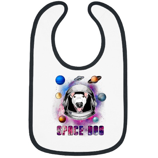 Bull Terrier Pet Astronaut Bull Terrier Dog In Space Galaxy Funny Puppy Lover Bibs