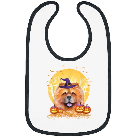 Chow Chow Pet Holiday 365 Halloween Chow Chow Dog Pumpkin 175 Bibs