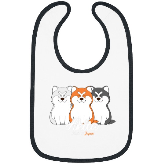 Akita Pet Chibi Japan Akita Inu Colours White Orange Grey Striped Dog Bibs