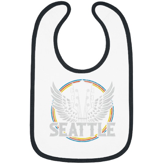 Guitarist Retro Seattle WA Guitar vintages Rock and Roll Band Concert Guitar Bibs