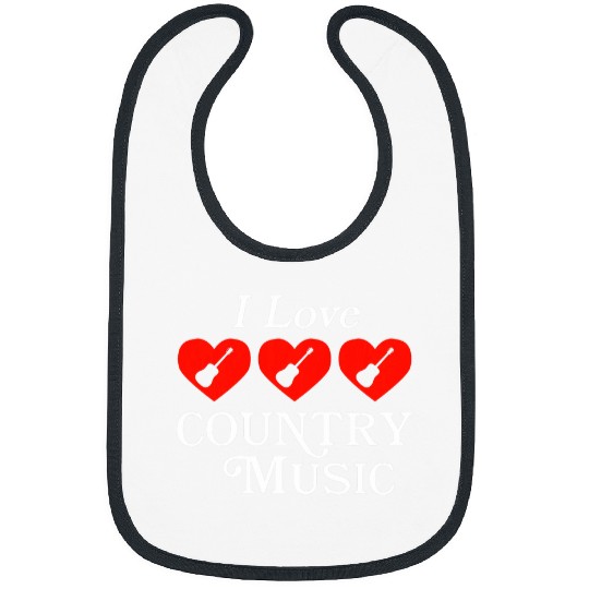 Funny Guitar I Love Country Music Funny Retro Rock n Roll Guitars Texas Bibs