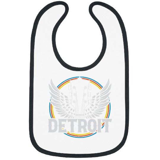 Funny Guitar Retro Detroit Souvenir vintages Concert Guitar Music Band Guitarist Bibs