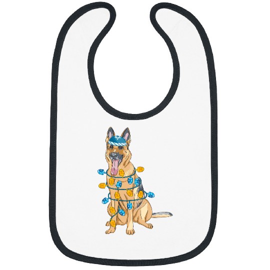 German Shepherd Pet Mens German Shepherd Light Hanukkah Menorah Happy Christmukkah 9 Bibs