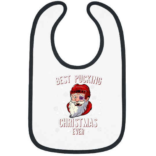 Sport Hockey Santa Claus Injured Hockey bests Pucking Christmas Ever Funny Bibs
