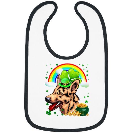GSD St Patricks Day German Shepherd Shamrock Pet Dog Lover 15 German Shepherd Dog Dog Bibs