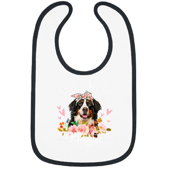 Bernese Mountain Pet Cute Bernese Mountain Mama Dog Mom Flowers Mothers Day Bibs