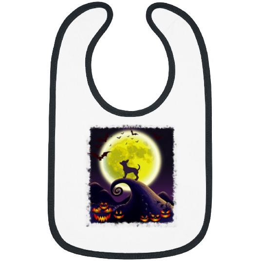 Chihuahua Pet Moon Pumpkin Halloween Costume Dog Lovers 484 Bibs