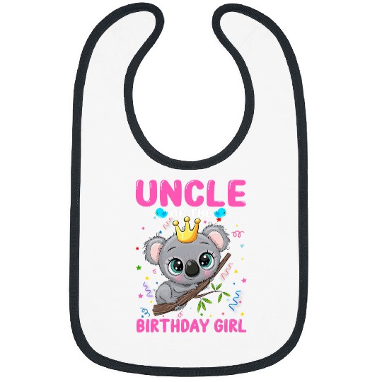 Funny Bear Koala Uncle Of The Birthday Girl Koala Theme Family Bday Cute Bears Bibs